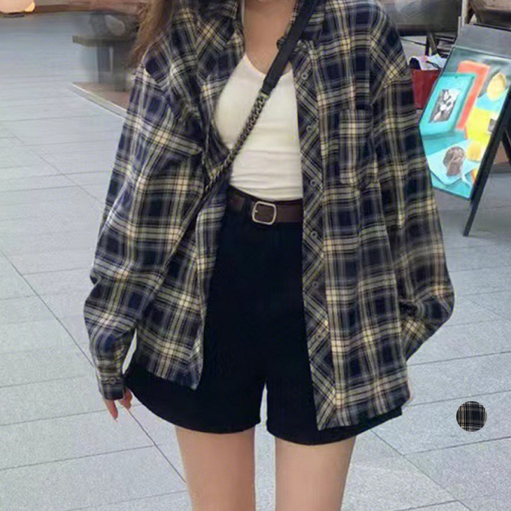 엘쏘 여성용 큐트 체크 자켓 셔츠 엘쏘 여성용 큐트 체크 자켓 셔츠