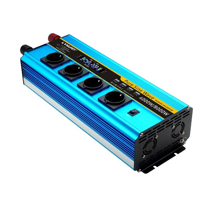 순수정현파 차량용 인버터 4000W 6000W 8000W 12V 24V 220V 캠핑용 차박 캠핑 60Hz 자동차 인버터 녹원LVYUAN, 1개 순수정현파 차량용 인버터 4000W 6000W 8000W 12V 24V 220V 캠핑용 차박 캠핑 60Hz 자동차 인버터 녹원LVYUAN, 1개