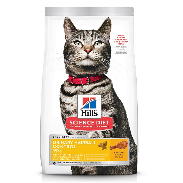 힐스 사이언스다이어트 어덜트 유리너리 헤어볼 컨트롤 고양이 사료 1.6kg