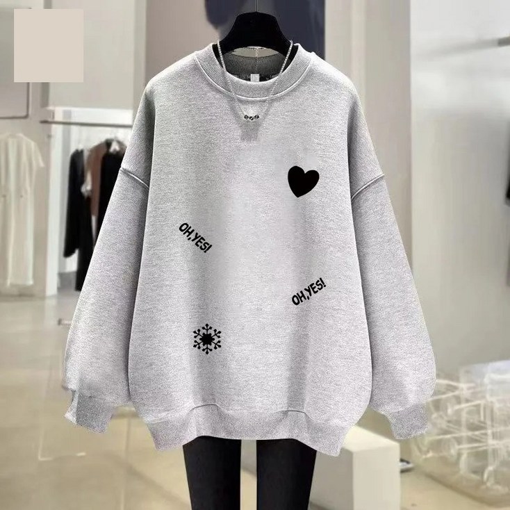 꽃소담 빅사이즈 여자 맨투맨 봄가을용 130kg까지 오버핏 박스티   XP1260