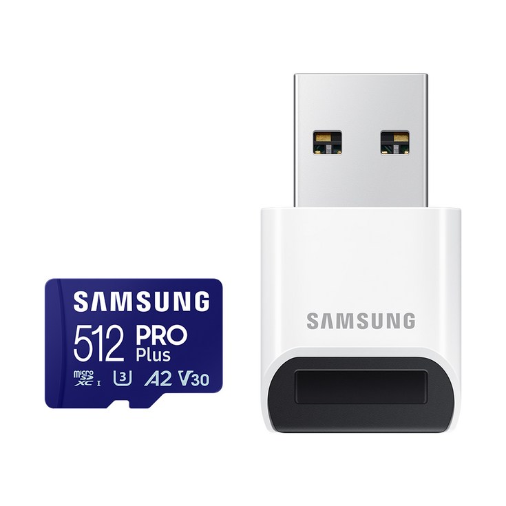 삼성전자 공식인증 정품 마이크로SD카드 PRO PLUS 512GB  리더기 MBMD512SBWW