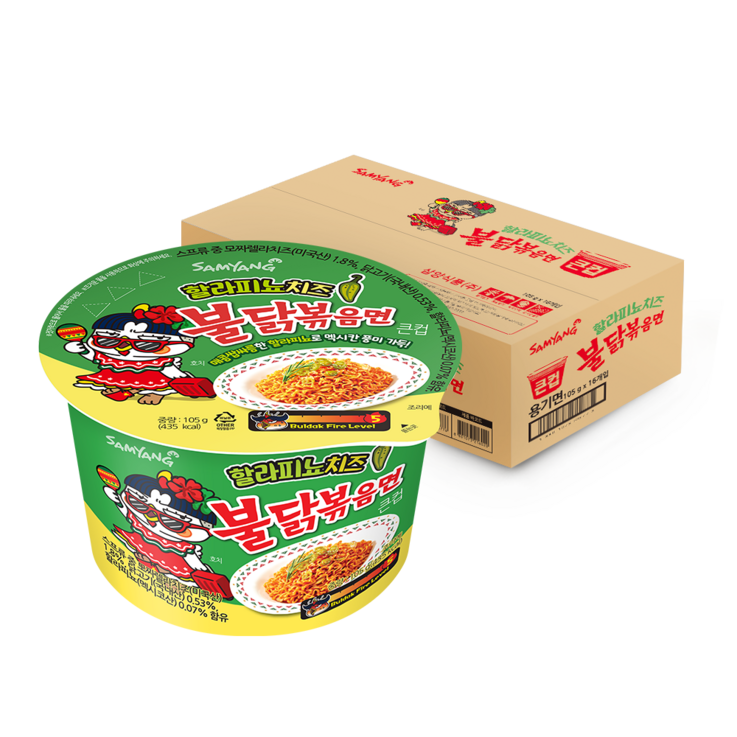 삼양 할라피뇨치즈 불닭볶음면 큰컵 105g 삼양 할라피뇨치즈 불닭볶음면 큰컵 105g
