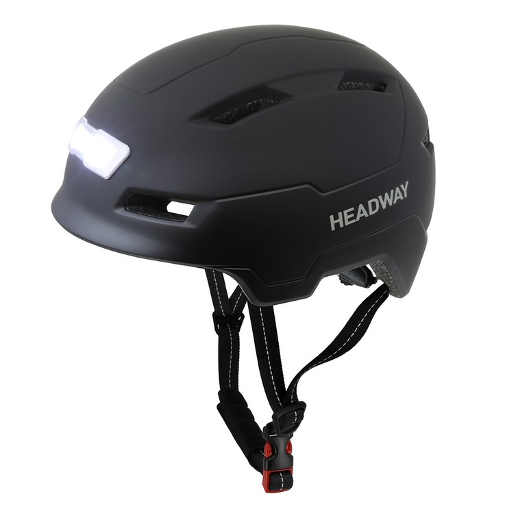 헤드웨이 전후방 LED 라이트 전기스쿠터 자전거 전동킥보드 헬멧 E3-10L, 무광 블랙