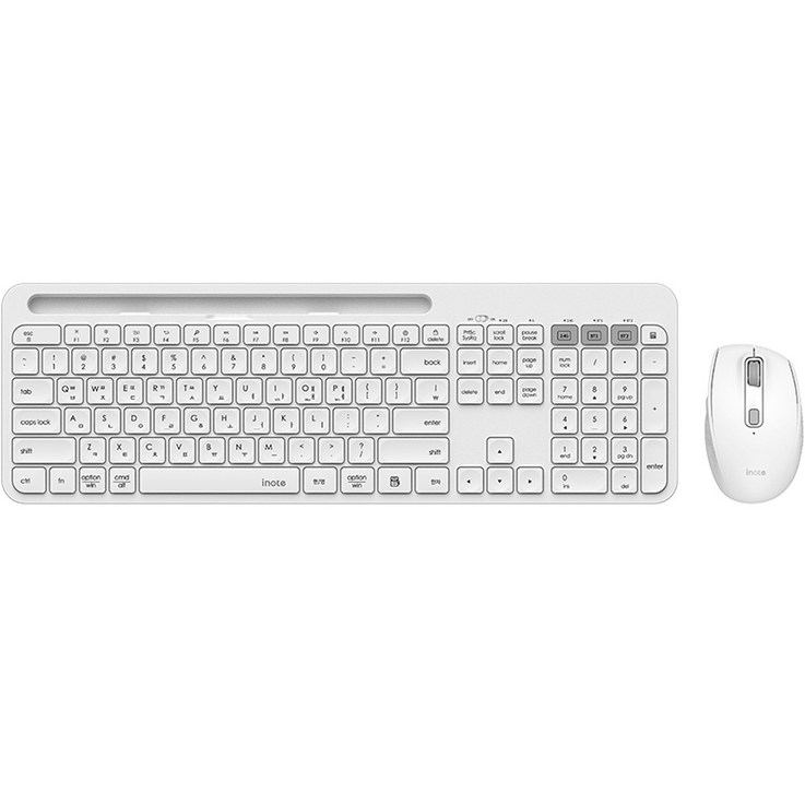 아이노트 멀티페어링 무선 블루투스 키보드 마우스 세트, 일반형, KM680RB, 화이트 아이노트 멀티페어링 무선 블루투스 키보드 마우스 세트, 일반형, KM680RB, 화이트