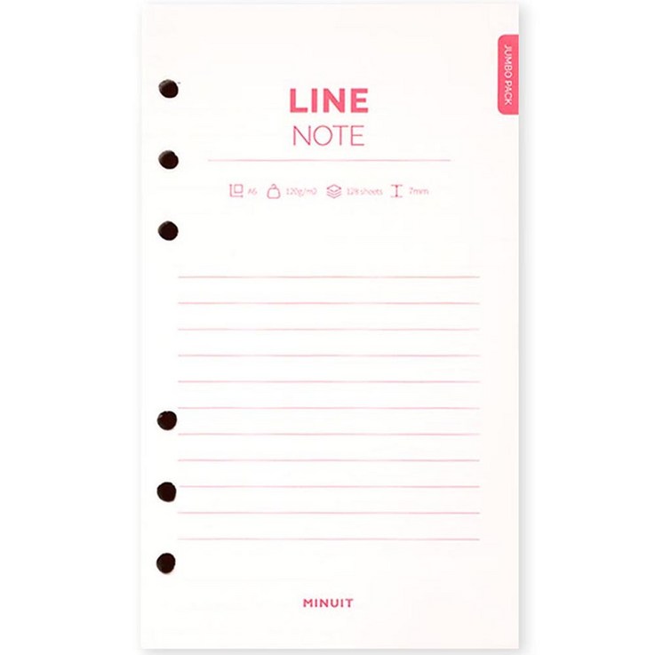 미뉴잇 다이어리 속지 A6 라인 점보 미뉴잇 다이어리 속지 A6 라인 점보