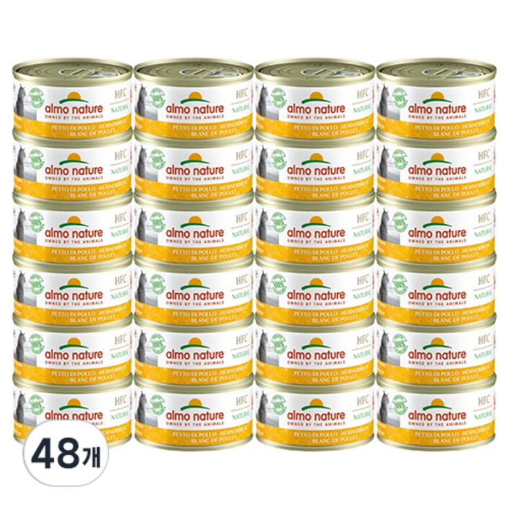 알모네이쳐 고양이 주식캔, 70g, 닭가슴살, 48개