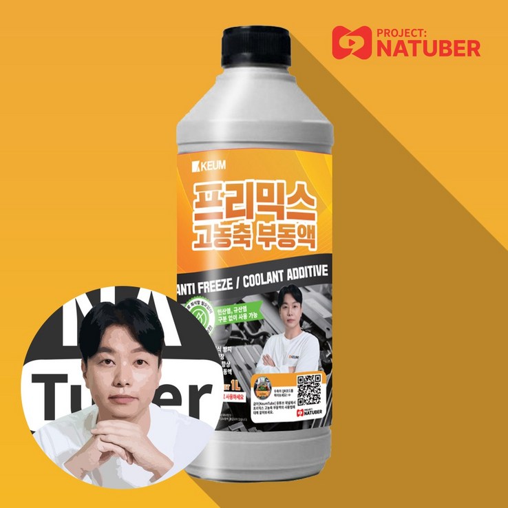 나튜버 금아 차량 사계절 냉각수 프리믹스 고농축 부동액 1리터, 2개, 1L