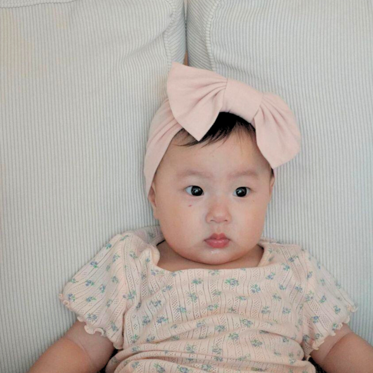 디어딜리 아기 모자 플랫 터번 리본