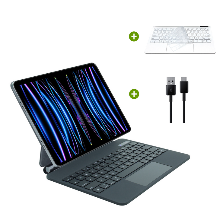 삼성 갤럭시탭 S9 FE 플러스 12.4인치 매직 블루투스 키보드 케이스 S9 S8 S7 S7FE 공용 한국어, 화이트, 1개