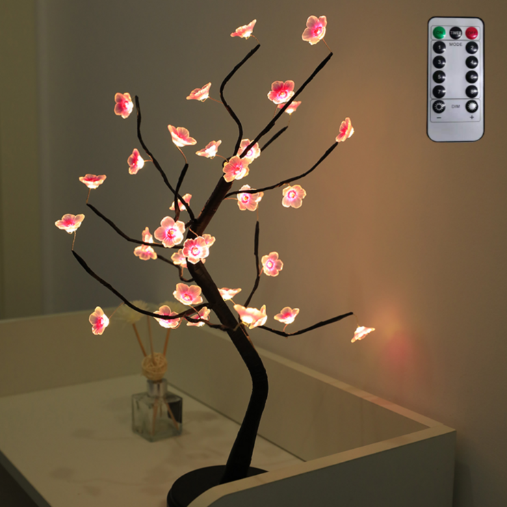 라다미노 LED 트리 무드등 + 리모컨, 벚꽃