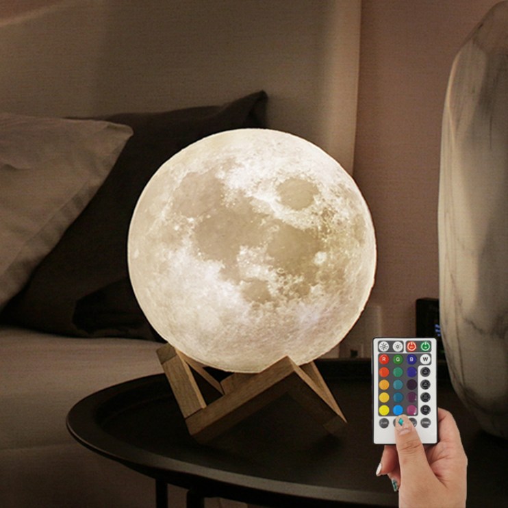 선진 16색 감성 달 무드등 중형 + 리모컨