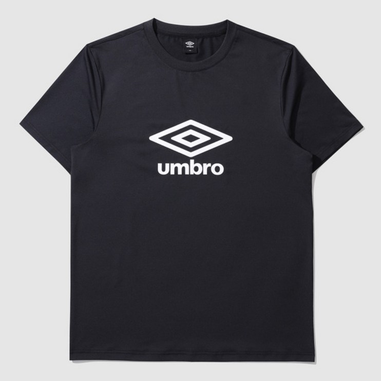 국내백화점판 UMBRO 엄브로 24년신상 에센셜 스판 빅로고 반팔 티셔츠 블랙
