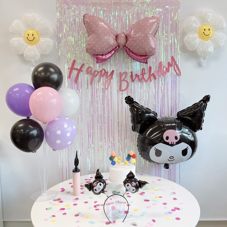민즈셀렉트 생일 파티 풍선 산리오 마이멜로디 쿠로미 데이지 생일파티 용품 홈파티 세트, 3 쿠루미 머리띠세트 민즈셀렉트 생일 파티 풍선 산리오 마이멜로디 쿠로미 데이지 생일파티 용품 홈파티 세트, 3 쿠루미 머리띠세트