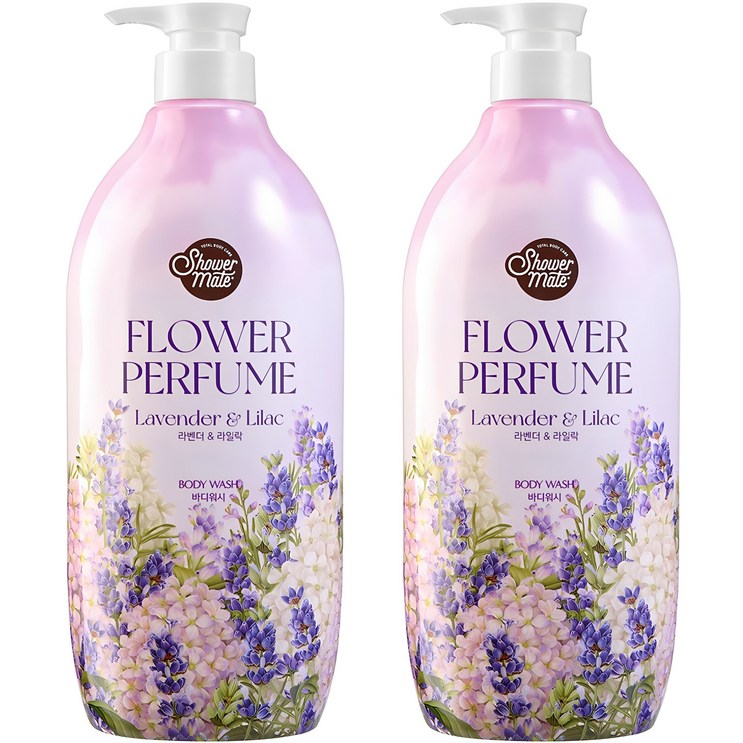 샤워메이트 퍼플플라워 퍼퓸 바디워시 라벤더라일락 향, 900g, 2개