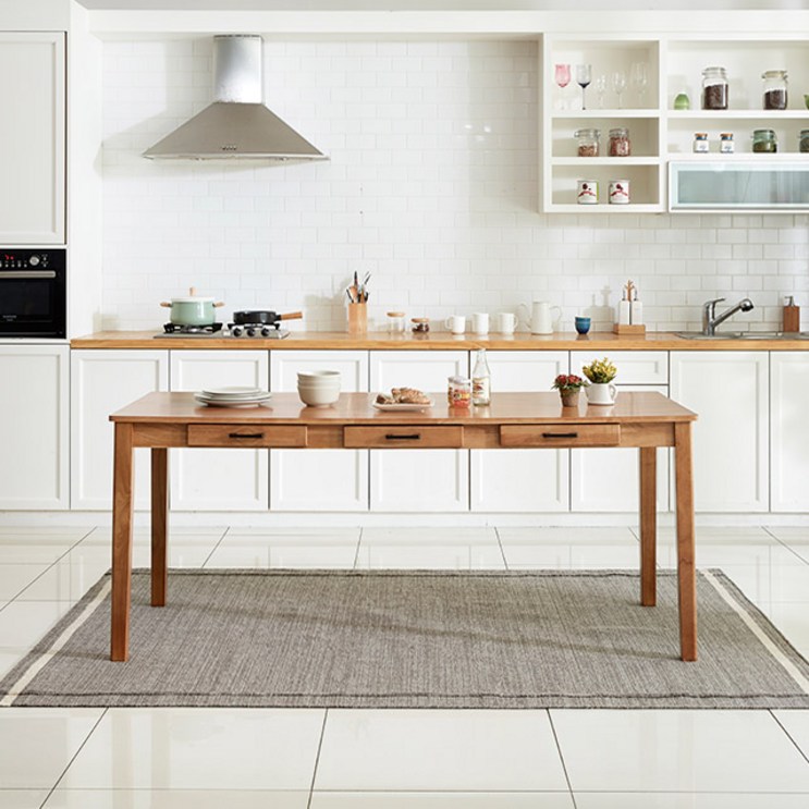 디자이너스룸 이스테지아 원목 8인 식탁 의자별도