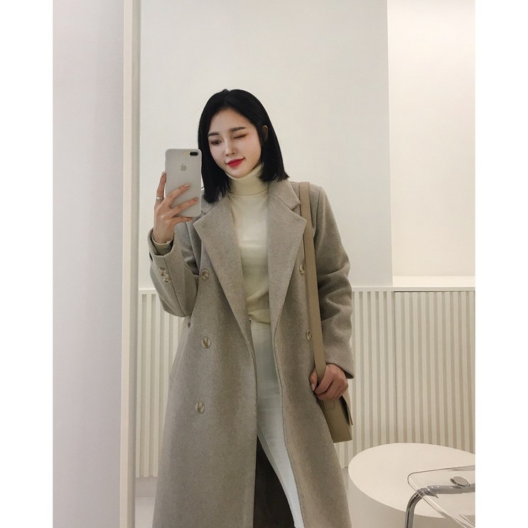 라우드 소이크림 베이직 롱 더블코트 4499 루즈핏 오버핏 모직 겨울 울코트 라우드 소이크림 베이직 롱 더블코트 4499 루즈핏 오버핏 모직 겨울 울코트