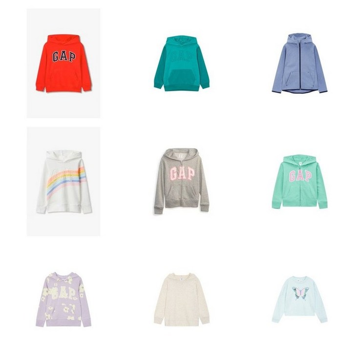 갭 GAP 갭키즈 키즈614세 남여아 로고 패치 후드집업후드티 15종 택 1 513995