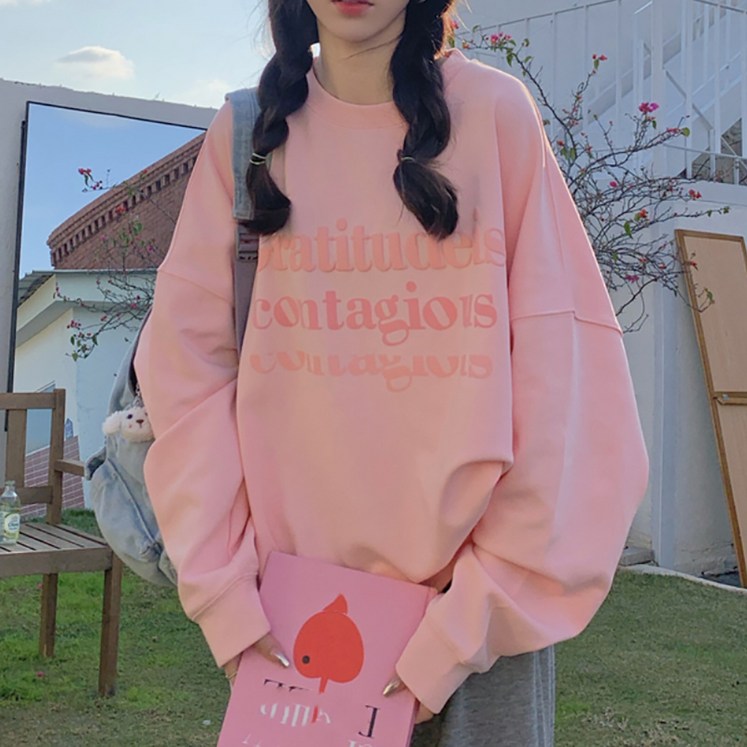 닷이프 파스텔 감성 레터링 맨투맨