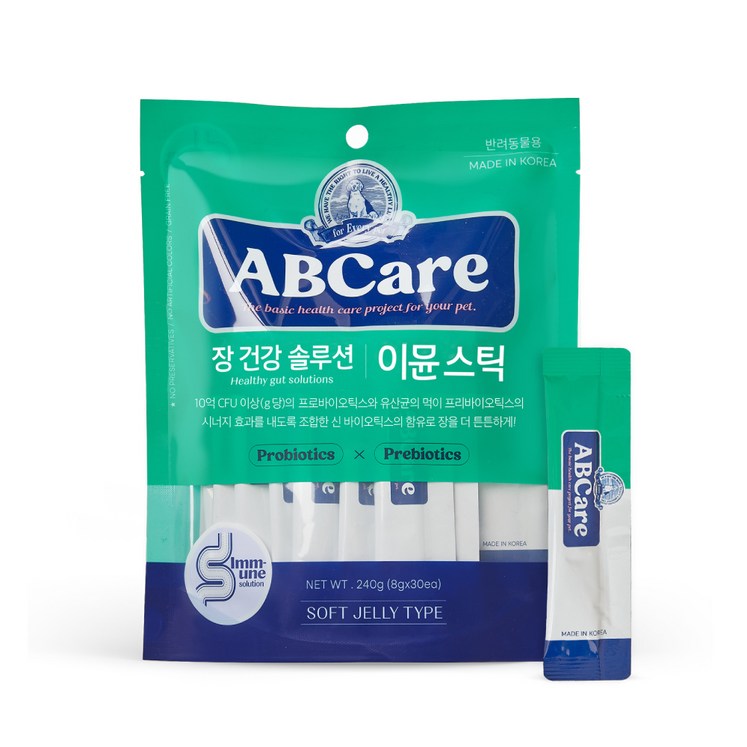 ABCare 반려동물 순살스틱 이뮨 240g, 1개