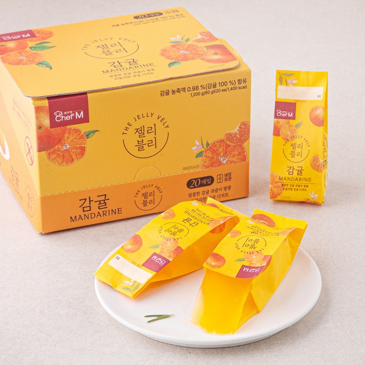 쉐프엠 젤리블리 감귤 20개입, 1.2kg, 1개 쉐프엠 젤리블리 감귤 20개입, 1.2kg, 1개