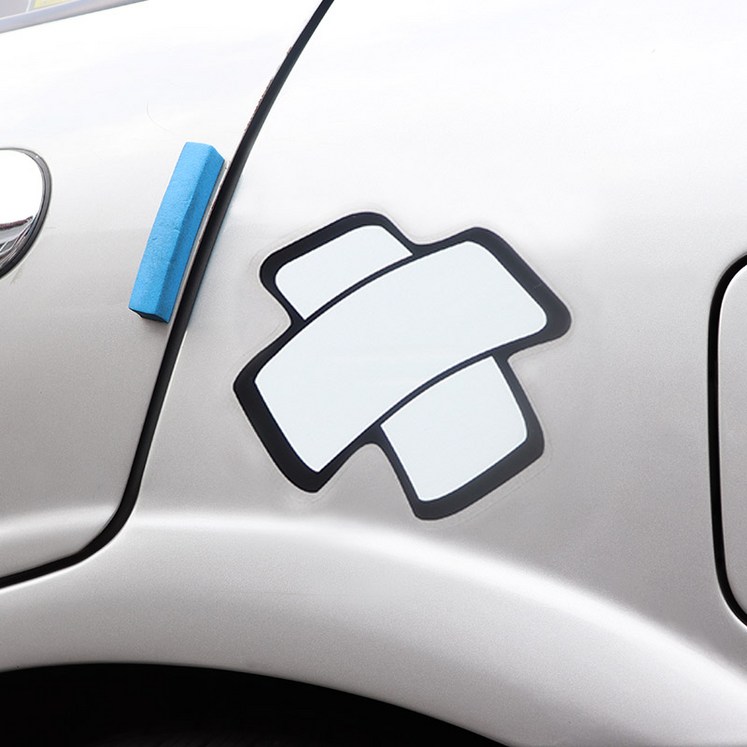 USK자동차 UV 반창고 스티커 입체 디자인 6컬러 대형 사이즈 흠집가림 포인트 인테리어 차량 튜닝커버, 블루, 1개