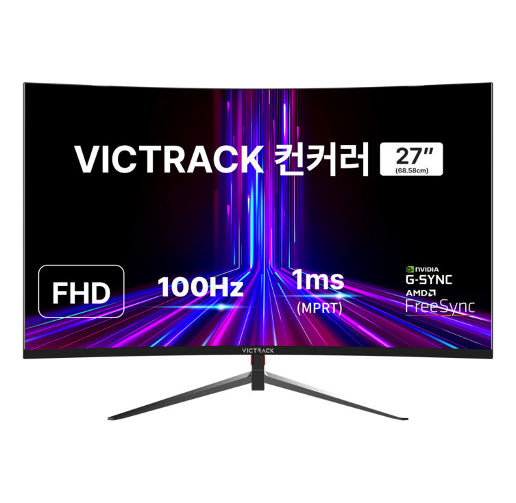 빅트랙 FHD 100Hz 커브드 모니터, 68.58cm, 27CM10001