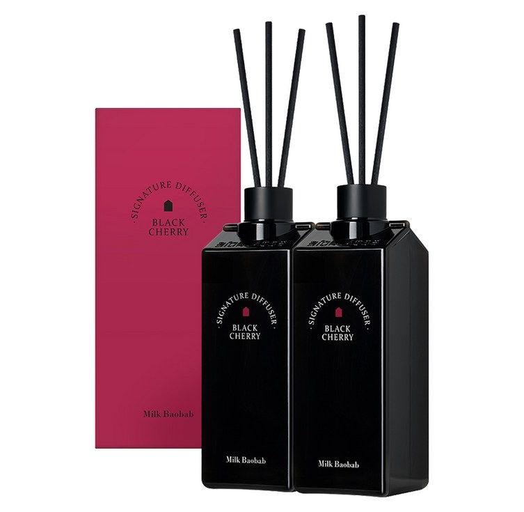 밀크바오밥 시그니처 대용량 디퓨저, 블랙체리, 500ml, 2개
