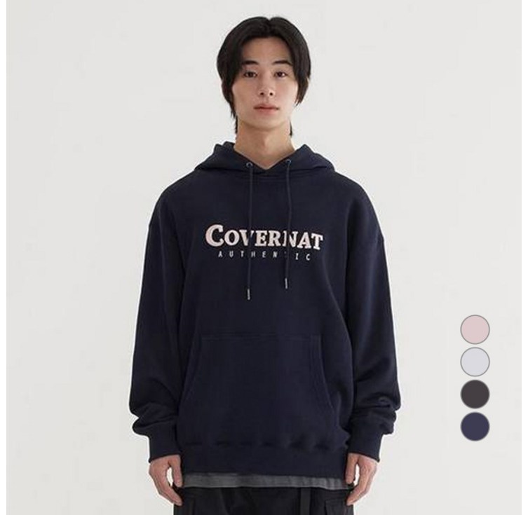 커버낫 남녀공용 어센틱 로고 후드티
