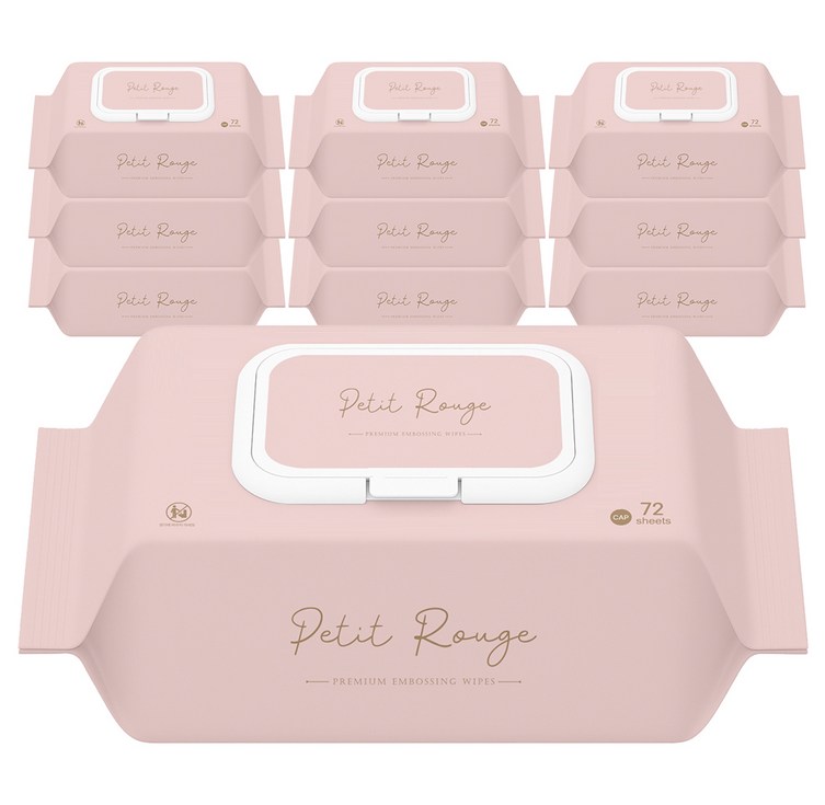 쁘띠루쥬 70평량 엠보싱 물티슈 캡형