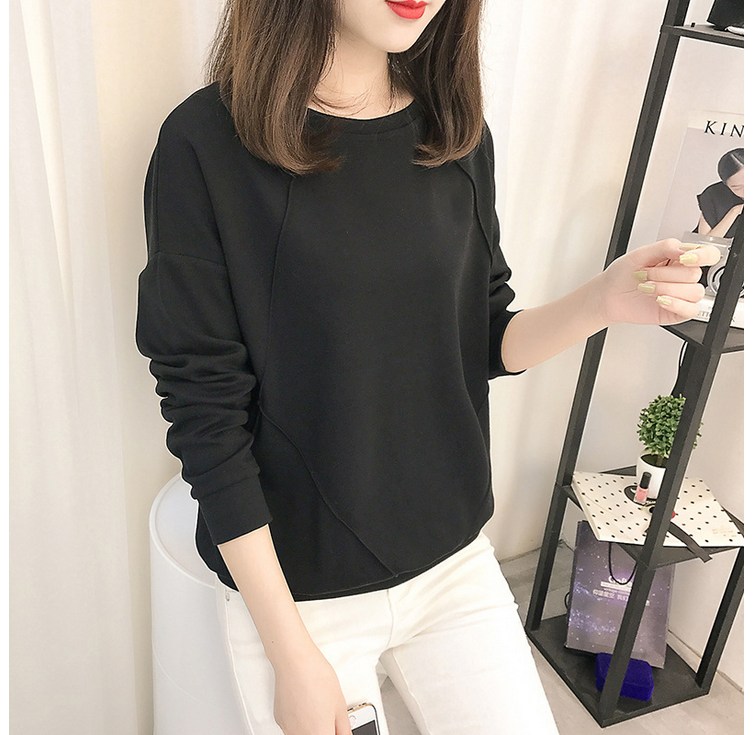마켓에이 여성용 절개 컬러 미시 맨투맨