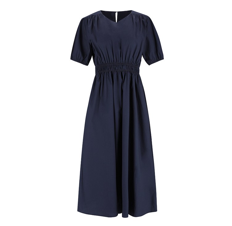 이사베이 V넥 소매 퍼프 롱 원피스 VIOAD2548