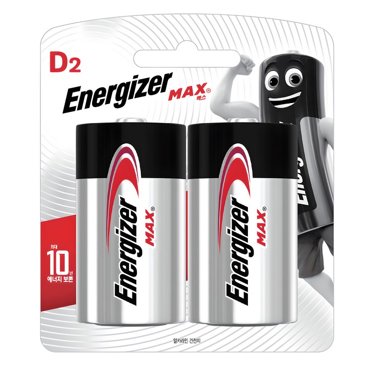 에너자이저 알카라인 맥스 D형 건전지, 2개입, 1개