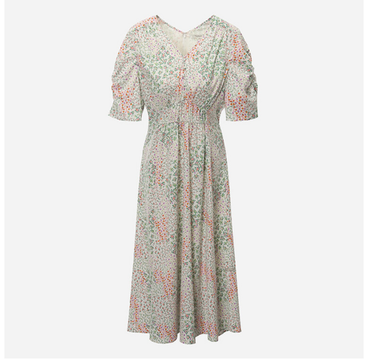 국내매장 정품 써스데이아일랜드 원피스 가을 임부복 태교여행 휴양지 비치웨어 리조트룩 쉬폰 셔링 플라워 밴딩 S사이즈5566