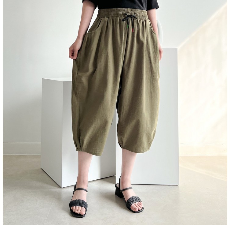 사입자몰 듀엘항아리팬츠 밴딩 배기 데님 청바지 슬랙스 면바지 스판 일자 와이드 몸빼 여성 여름