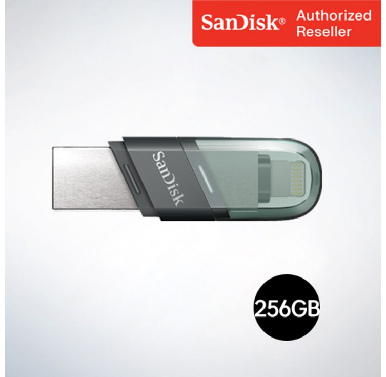샌디스크 USB 메모리 iXpand Flip 아이폰 아이패드 전용 OTG 8핀 USB3.1  IX90N  256GB