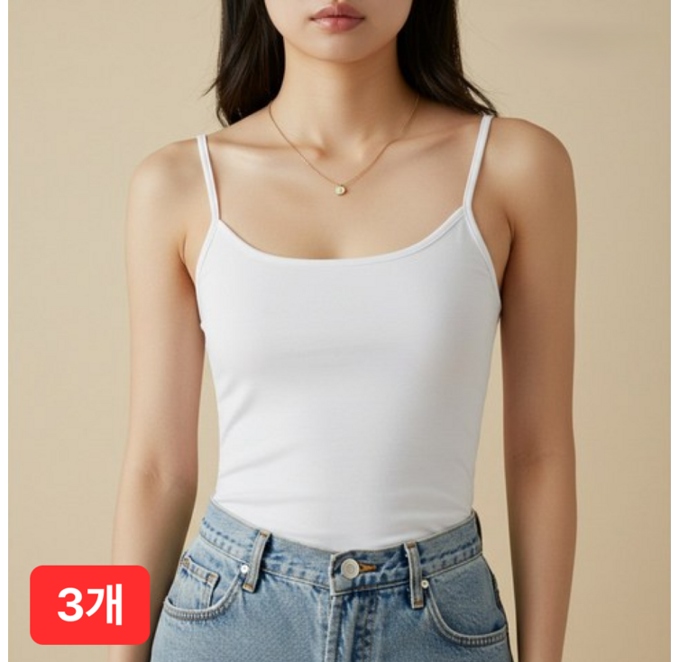러닝크루 여성 실크 민소매 이너 끈나시 3p