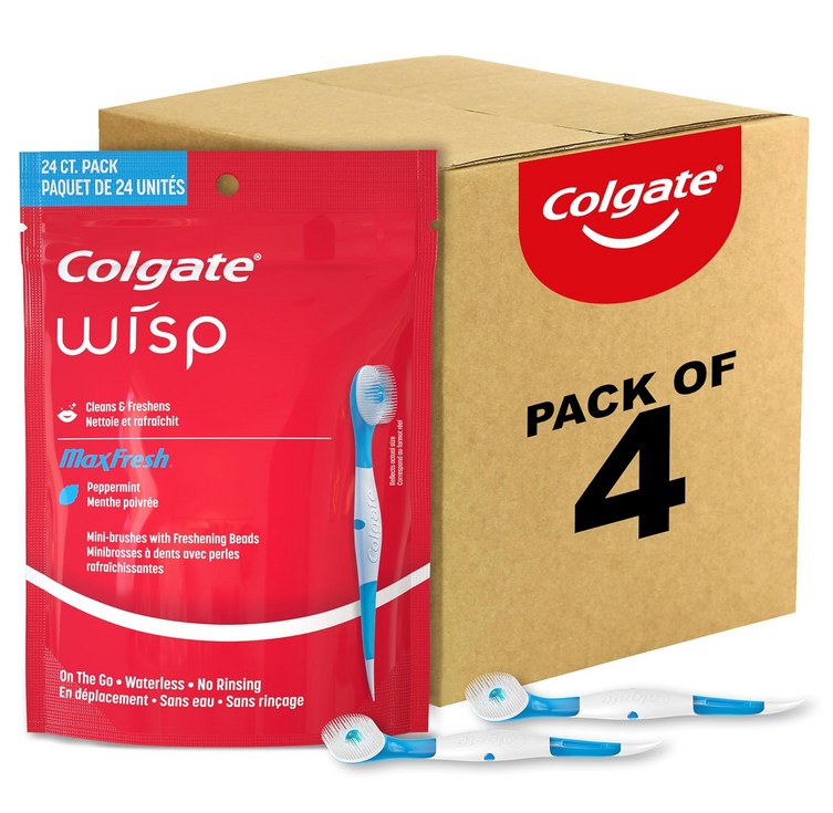 Colgate 콜게이트 맥스 프레시 일회용 미니 칫솔 페퍼민트 24개 4팩 Colgate 콜게이트 맥스 프레시 일회용 미니 칫솔 페퍼민트 24개 4팩