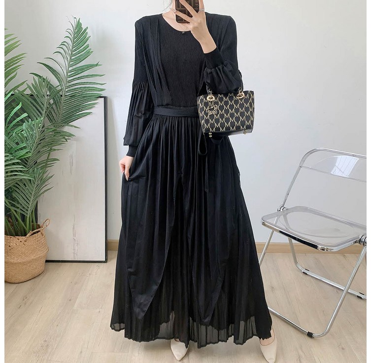 플라라 플리츠핀턱사이드원피스벨트SET