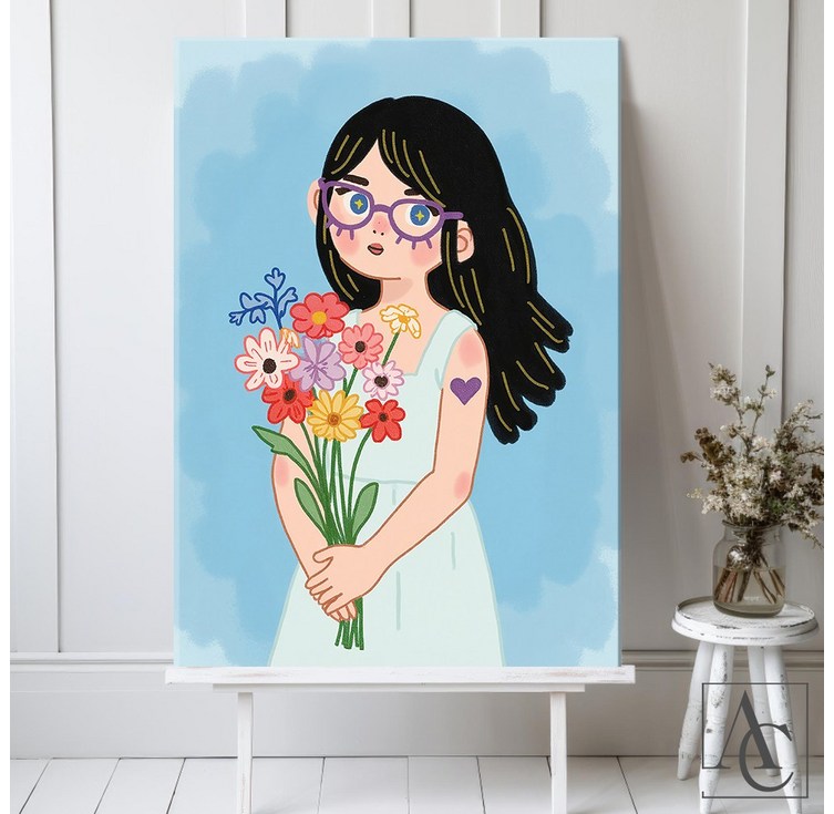 더아트컴퍼니 꽃 여자 인물화 북유럽 실내 인테리어 그림 액자 16종916
