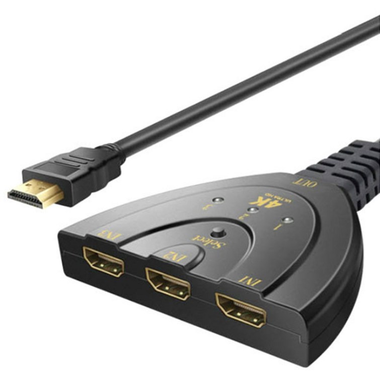 셀인스텍 4K HDMI 3TO1 케이블 일체형 선택기 셀인스텍 4K HDMI 3TO1 케이블 일체형 선택기