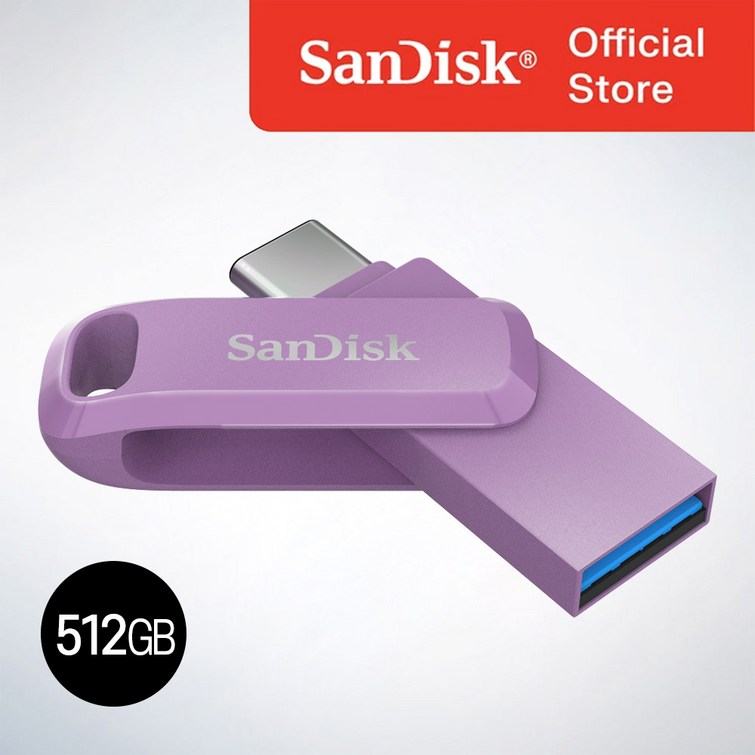 샌디스크 공식인증정품 USB 메모리 Ultra Dual Go 울트라 듀얼 고 TypeC OTG USB 3.2 SDDDC3 512GB 라벤다퍼플
