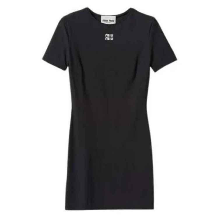 미우미우 24FW  미디 원피스 MF5397 122R F0002 Black