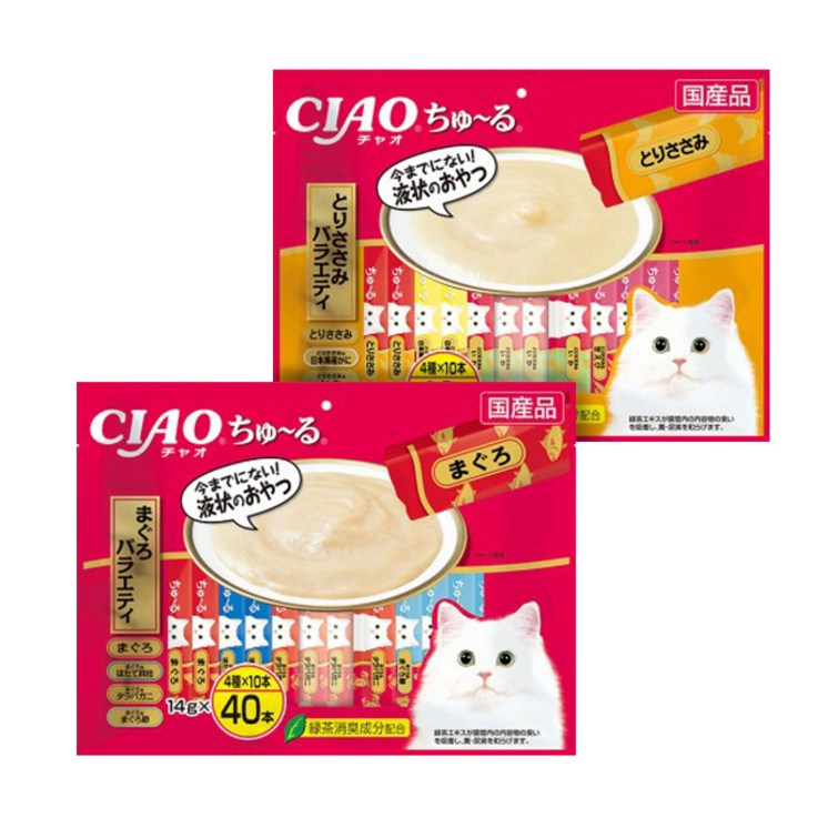 챠오 츄르 이나바 버라이어티 고양이 짜먹는 간식 40P 챠오 츄르 이나바 버라이어티 고양이 짜먹는 간식 40P